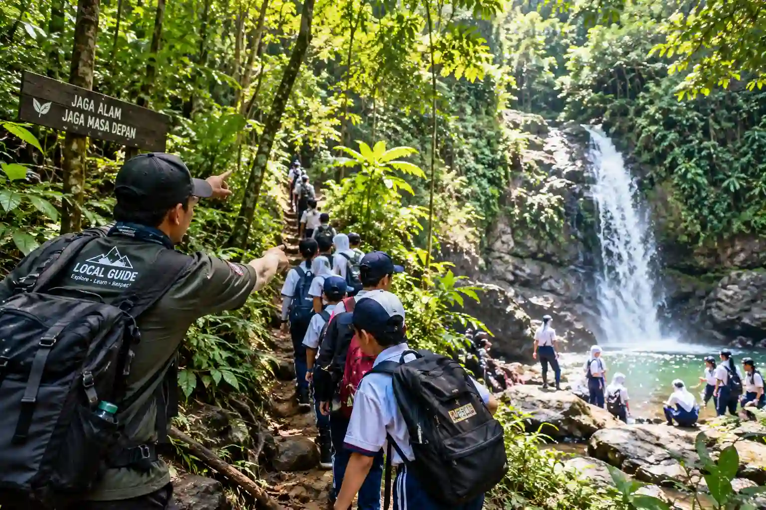 Jalur jelajah alam di kawasan hutan